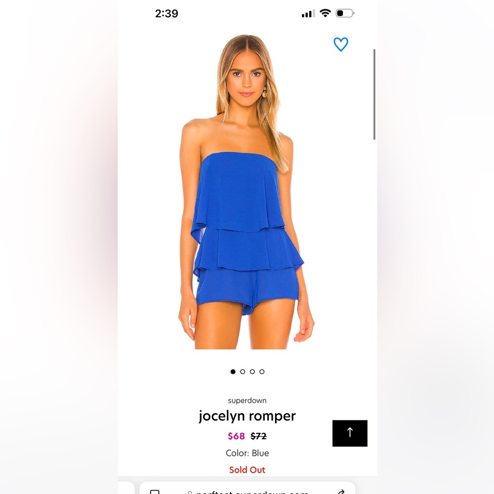 Superdown jocelyn romper blue size small